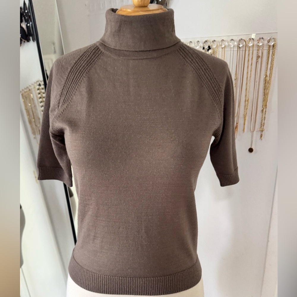 HusHush••100% Merino Wool Brown Turtleneck Sweater••size 2 (small)